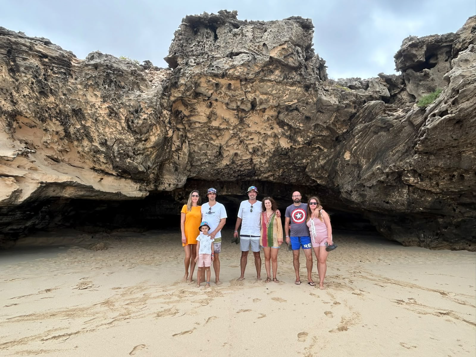 Formação rochosa numa praia da Boa Vista